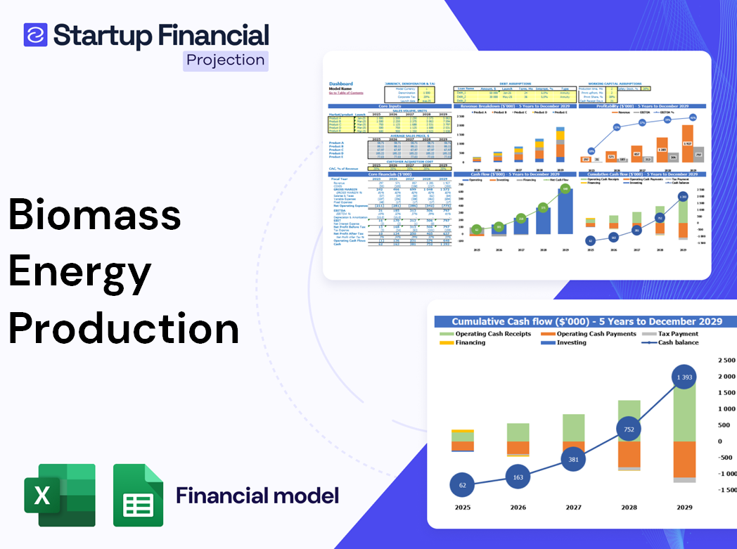 Biomass Energy Production Financial Model to Convince Investors
