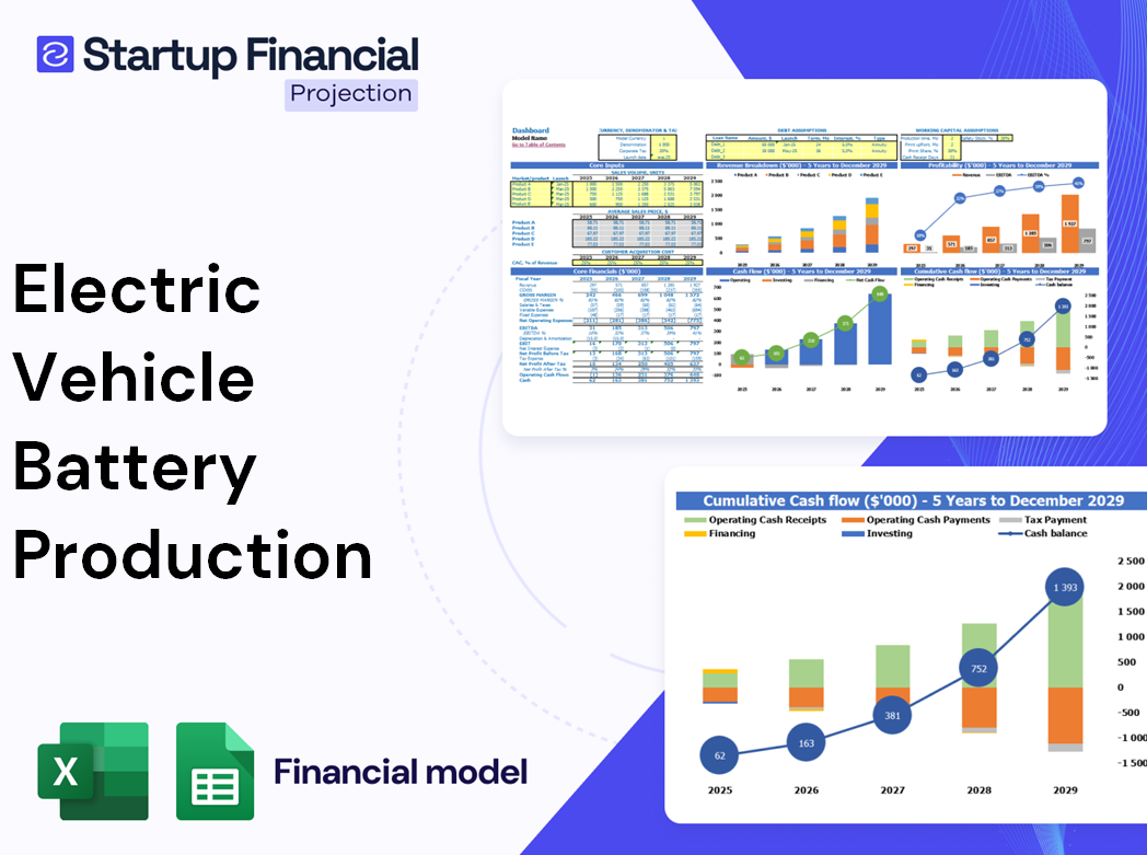 Electric Vehicle Battery Production Financial Model