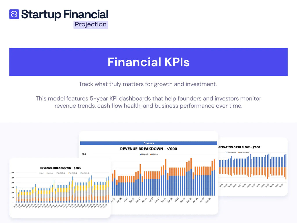 clothing brand financial model template Financial KPIs
