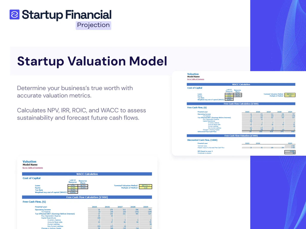 accounting firm financial projection excel template DCF Valuation
